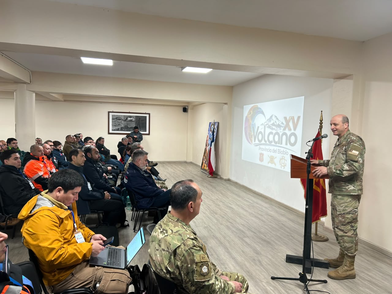 Comenzó "Volvano XV", ejercicio de coordinación ante desastres que organiza el Ejército de Chile en Los Ángeles