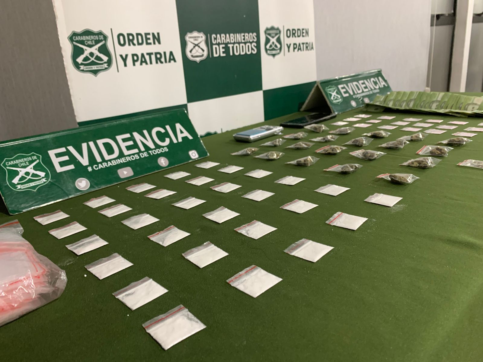OS7  de Carabineros detuvo a dos personas en el sector sur de Los Ángeles por Tráfico de Drogas 
