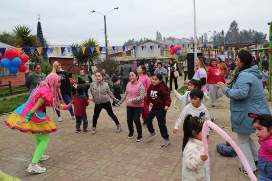 La comunidad de Rinconada y Rucalhue celebró a niñas y niños con juegos y música