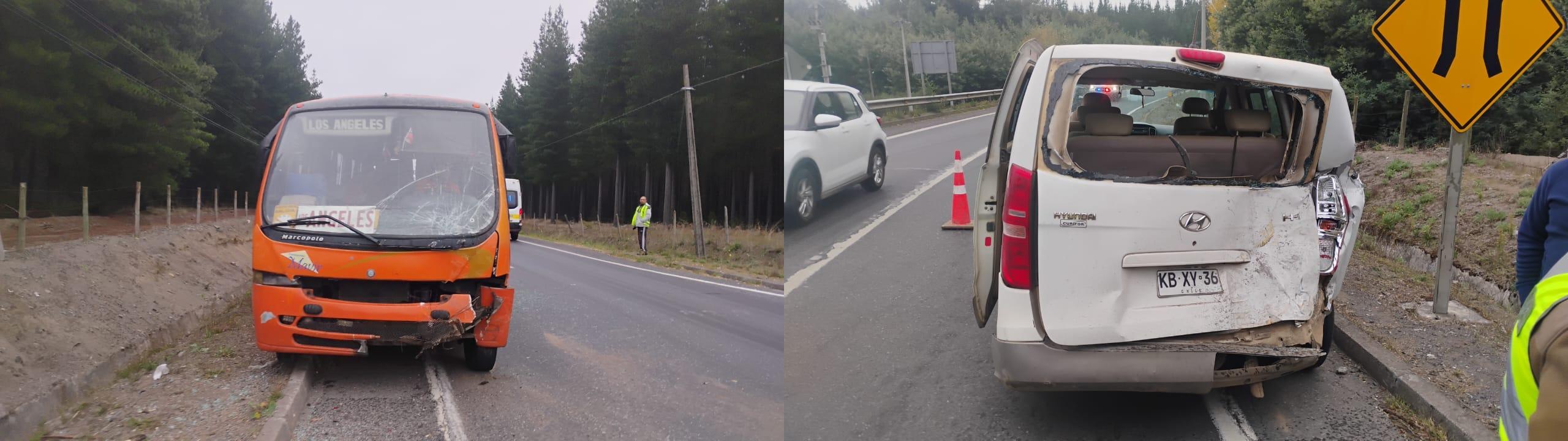 Accidente por alcance en cruce Los Troncos deja cuatro lesionados en Tucapel