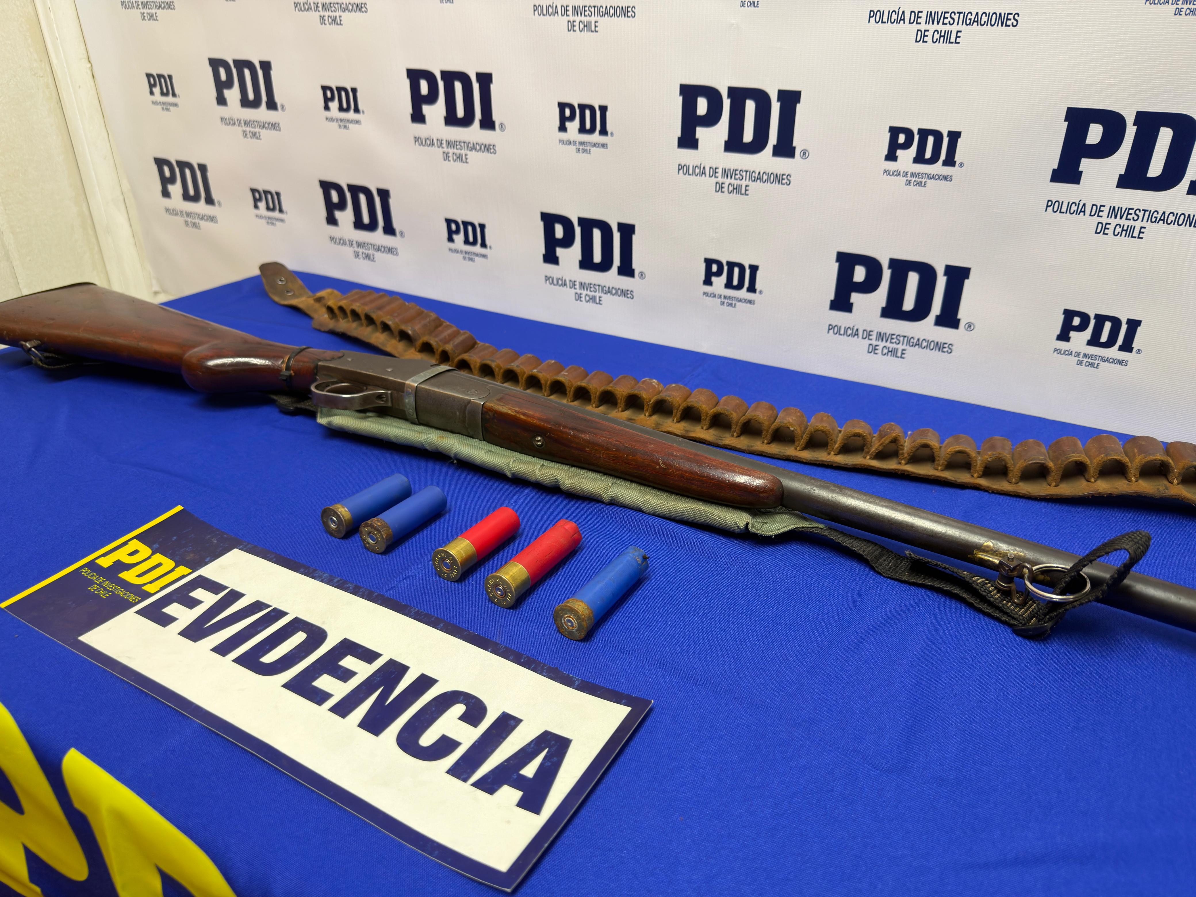 Bicrim Mulchén detuvo a hombre que disparó con oficiales de la PDI con una escopeta.