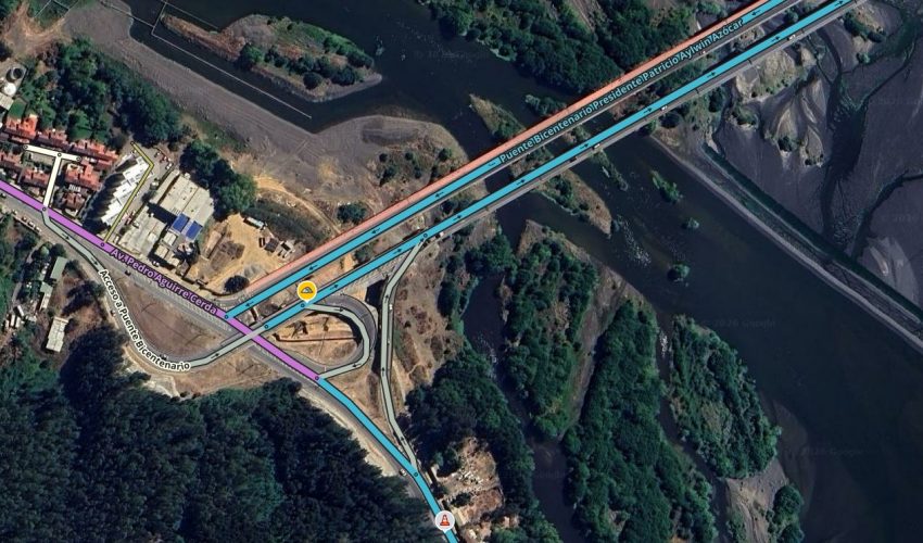 Suspenden tránsito hacia Concepción desde la Ruta de la Madera por trabajos en el Puente Bicentenario