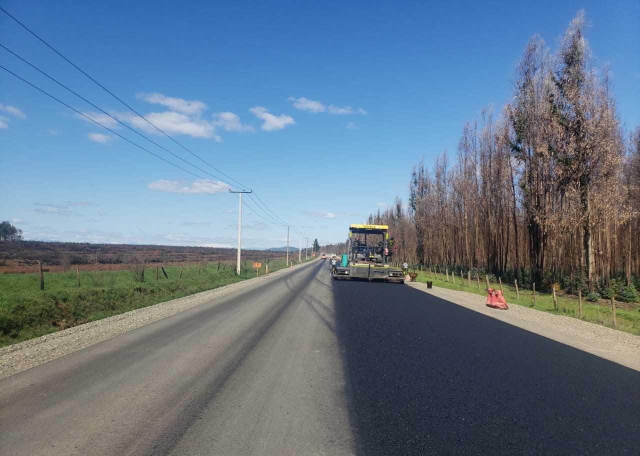 Un 50 % de avance presentan las obras de mejoramiento de la ruta Mulchén – Negrete