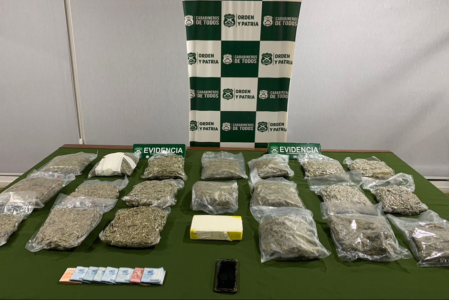 Más de 22 kilos de droga incautada dejó operativo del O.S.7 de Carabineros en el Biobío