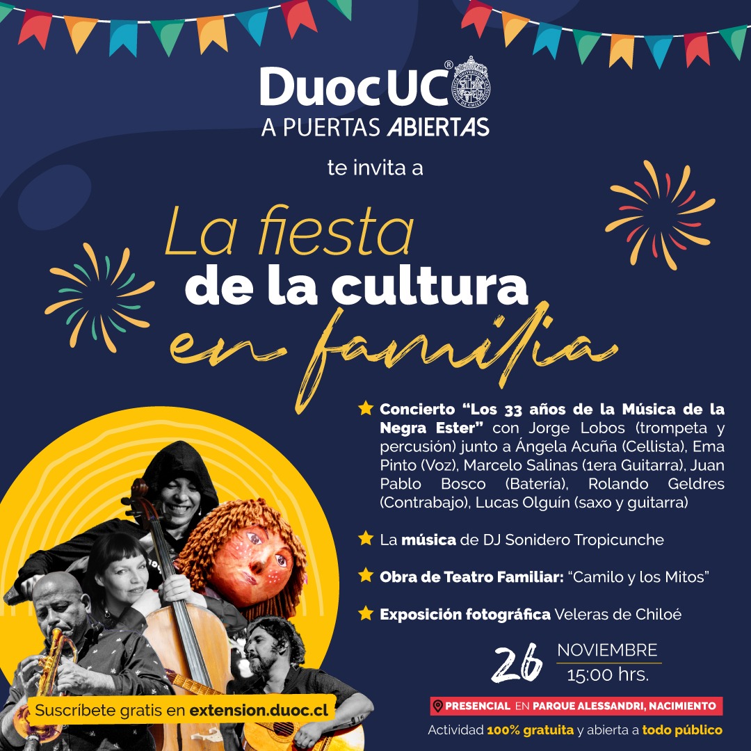 Nuevo Campus Nacimiento CMPC – Duoc UC te invita a ser parte de la “Fiesta de la Cultura en Familia”