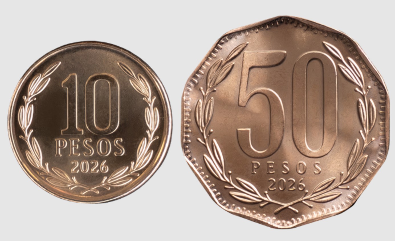 Banco Central revela las nuevas monedas de $10 y $50: Comenzarán a circular en los próximos meses