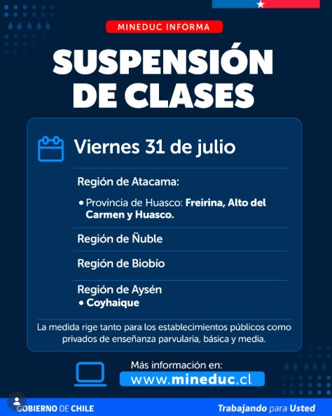 Suspensión total y parcial de clases: Gobierno confirma medida en cuatro regiones del país por sistema frontal